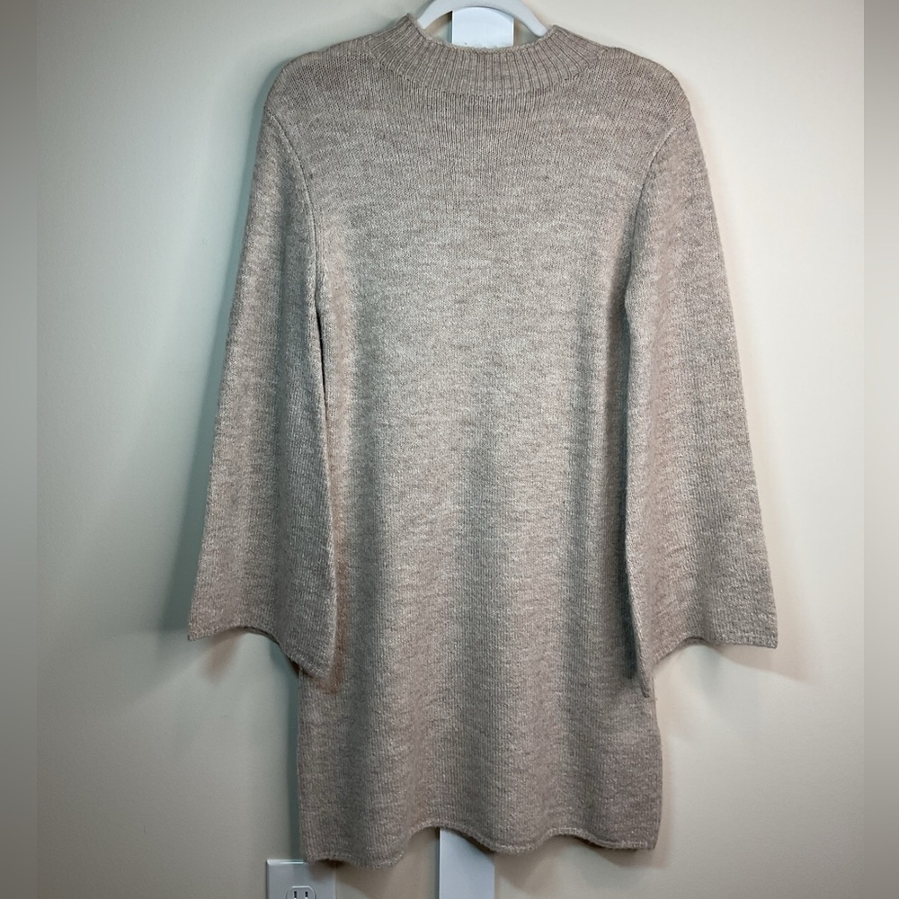 Bardot Cream Knit Sweater Dress w/ Bell Sleeves